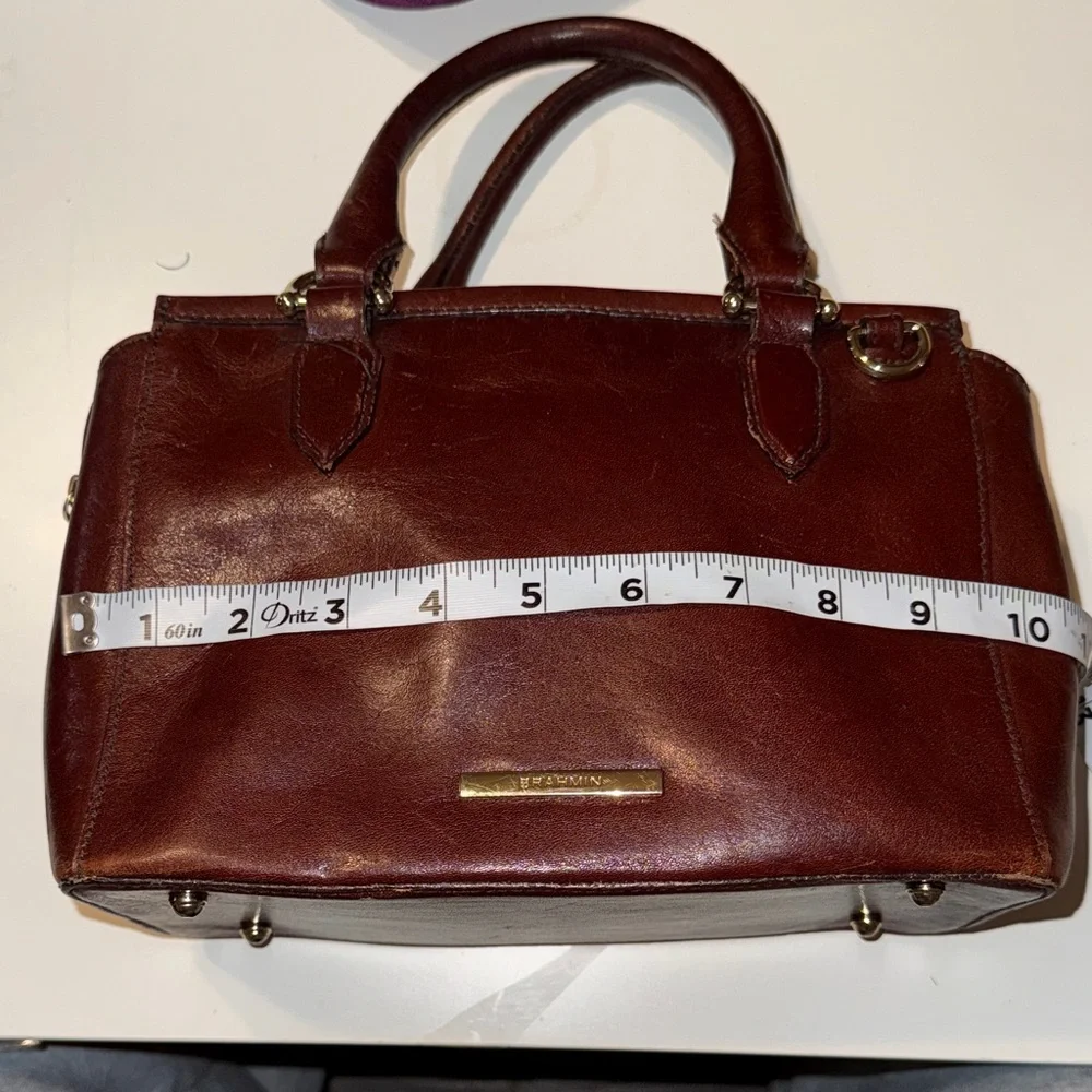 Brahmin Rich Brown Leather Brahmin Mini Schooner leather handbag in brown - Picture 4 of 12